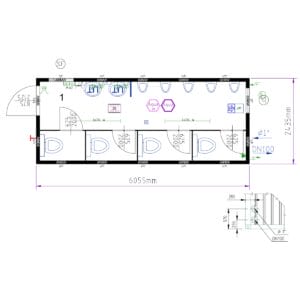 B+L Sanitärcontainer 20‘ WC Herren
